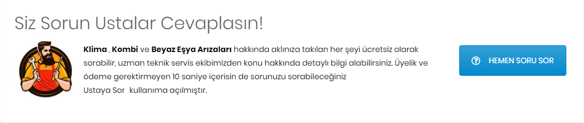 ustaya sor kombi servisi
